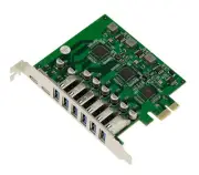 Card Pcie 8 Ports USB 3.0 2x USB3 C 6x USB3 A Auto-Alimentée High Power VL805