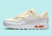 Nike Air Max 1 GS Pale Ivory Football Grey Melon Tint DZ3307-102 7Y = 8.5 Women