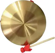 Hoement Traditional Copper Gong Drum with Mallet Essential Chinese Instrument for Home Decor Thickened Percussion Gong for Performances Beginners