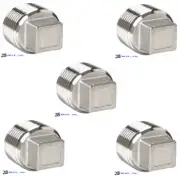 1/8" 150 Threaded (NPT) Square Head Plug 304 Stainless (5-pac) SS150141304_x5