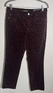 Ann Taylor Pants Women Size 10 Leopard Print Velvet Velour Jeans