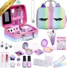 Girls Makeup Kit Unicorn Travel Bag 27-in-1 Set for Kids 4-9 Years Old