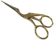 Vintage Style Scissors "Stork" Design Gold Finish 116 mm (4-1/2")