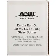 Now Foods Empty Roll-On 10ml (1/3 fl. oz.) Glass Bottles 6 - 1/3 fl oz (10ml) Bottles