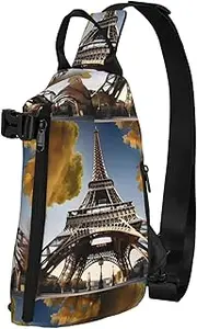 WURTON Company Farm Tractor Print Crossbody Backpack,Travel Hiking Cross Bag Diagonally, Cycling Bag