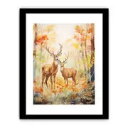 Two Deer Modern Art Framed print Art Poster