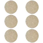 6x LVD Placemat Rnd Natwash Decorative Home Kitchen Tabletop Decor 30x30cm Round
