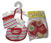 Build a Bear 2016 Holiday Baking Apron Mitt Santa Sugar Cookies Milk Plush Set