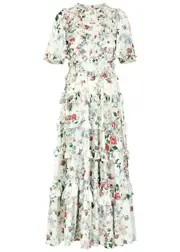 Needle & Thread Floral Fantasy Printed Ruffled Maxi Dress - Multicoloured - 10 (UK10 / S) 10 (UK10 / S)
