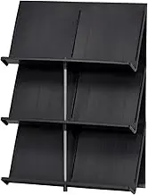 LIKE-IT Shoe Storage, 3 Tiers, Black, Approx. Width 17.7 x Depth 6.9 x Height 23.8 inches (45 x 17.5 x 60.5 cm), Made in Japan, Uses Over 30% Recycled Materials, Short Boot Storage, Space Saving, Boot