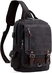 [Leaper] Retro Messenger Bag Canvas Shoulder Backpack Travel Rucksack Sling Bag