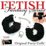 美國FETISH-ORIGINAL FURRY CUFFS-SM彩色絨毛金屬手銬-黑【情趣職人】