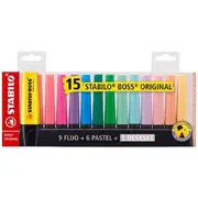 Stabilo Boss Highlighters Desk Set Assorted 15 Pack