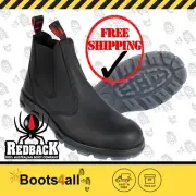 Redback UBBK Mens Non Safety Bobcat Black work boot Oil Kip Leather