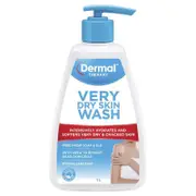 Dermal Therapy Very Dry Skin Wash with Urea - 1L Soap-Free, Hypoallergenic