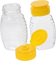 PEPLAYTAL Honey Pot Dispenser 2 x 108ml Honey Bottles Squeeze Function for Manuka Hot Maple Syrup for Kitchen Travel