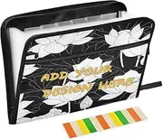 Custom Folders for Documents 13 Pockets A4 Letter Size Customization File Organizer with Zipper Closure for Document Storage Black and White Flower organizador