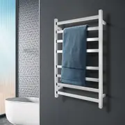 ACA Bathroom Square Electric Heated Towel Rail Rack Warmer Wall Mounted 8 Bars Stainless Steel Chrome SAA