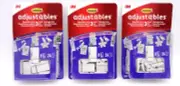 3M Command Adjustables Clips Clothespin Style 3 Pks Of 8 Each + 24 Strips Per