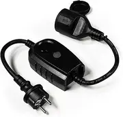 McPower Adaptor Plug with Twilight Switch, Timer 1-9 Hours, IP44 Splash Protection, 3680 W Power, Plug-in Protection