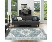 Tribal Rug Blue Diamond Geometric Kid Room Boys Non Slip Washable Carpet 160x230