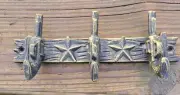 Cast Iron Wall Western Star Small Revolver 3 Coat Or Key Hook