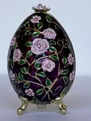 Jeweled Floral Egg Trinket Box with SWAROVSKI Crystals Multicolor