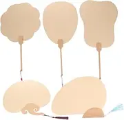 Zerodeko Hand-Painted Round Fan Set 5pcs Creative DIY Drawing Paper Fans Safe for Boys and Girls Lightweight Easy to Paint
