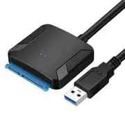Usb3.0 To Sata Adapter Cable Support 2.5/3.5Inch Sata+15Pin Hdd Ssd Pc External Disk Extension Converter Support Uasp Black