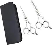 BESTYASH 1 Set Professional Hairdressing Scissors Hair Styling Tools with Black Storage Bag Includes Flat and Thinning Shears for Home and Salon Use