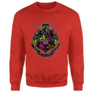 Harry Potter Hogwarts Neon Crest Sweatshirt - Red
