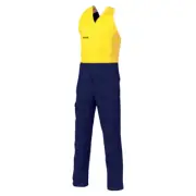 WorkCraft Hi Vis Two Tone Cotton Drill Roughalls Navy/Yellow (#116) 102R