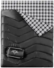 Double Single Sleeping Bag for Camping Hiking Extra Wide 2 Person Waterproof