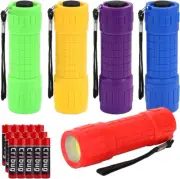 5 Pack Stocking Stuffers Plastic Small Mini LED Flashlight COB Flashlights Kids