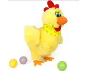 Dancing egg-laying hen will lay eggs hen funny amusement motorized plush toys birthday gift Easter-yellow