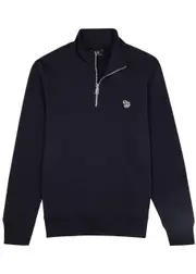 PS Paul Smith Logo Cotton Half-zip Sweatshirt - Navy - S S