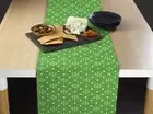 Light Green Snowflakes & Dots Table Runners - 12" x 72" or 14" x 108"
