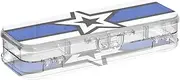 Yoogain White Red Blue Stripe Star Plastic Pencil Box Clear 2 Layer Pens Case Hard For Craft Art With Snap-Tight Lid