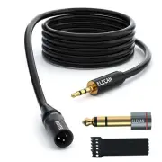 Elecan 3.5mm (1/8 Inch) TRS to XLR Cable 25 Ft Male to Male-Balanced Shielded...