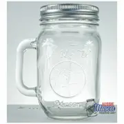 Box of 6 x Aussie Mason Handle Jars Beer / coffee Handled Jar HOT DRINK SAFE