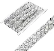 uxcell 2cm x 6m Sequins Trim Flat Sequin Paillette Ribbon Strip Braid for Crafts, Embellishments, DIY Sewing Costume Silver Tone