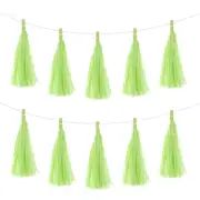 30Pcs Glass Green Tassel Garland Banner with Rope