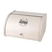 Bread Box, White Modern Bread Storage, Metal Roll Up Lid Bread Container,