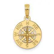 14k Yellow Gold Mini Nautical Compass Charm