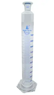 Eisco Labs 1000ml Graduated Cylinder with Interchangeable 29/32 Stopper, Class B