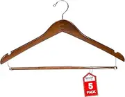Wood Hanger 10 Pack with Lock bar