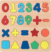 Number Puzzle for Kids - Children Counting Learning Game - Wooden Number Puzzle Board for Toddler, Preschool Educational Toy Boys and Girls