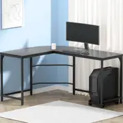L-Shaped Corner Desk - Black