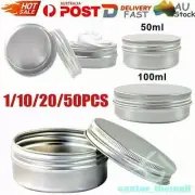 50/100ML Oil Aluminum Cosmetic Tin Pot Jar Empty Wax Container Lip Balm 1~50PNJ