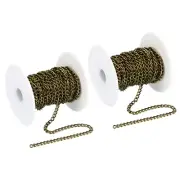 33Ft Curb Chain, Twisted Cuban Link Chain with Spool 5 x 3.5 x 1mm, Bronze